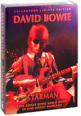 David Bowie: Starman (2 DVD + Book) Формат: 2 DVD (PAL) (Подарочное издание) (Box set) Дистрибьютор: Концерн "Группа Союз" Региональный код: 5 Количество слоев: DVD-5 (1 слой) Звуковые дорожки: инфо 3034h.
